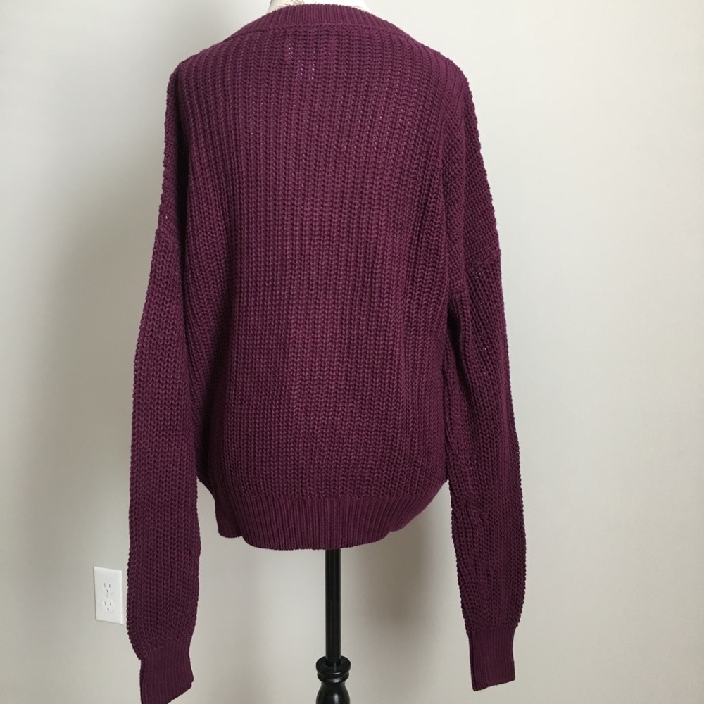 HTF PINK Victoria’s Secret Heritage Oversized V-Neck Sweater Top NWT - Picture 6 of 8